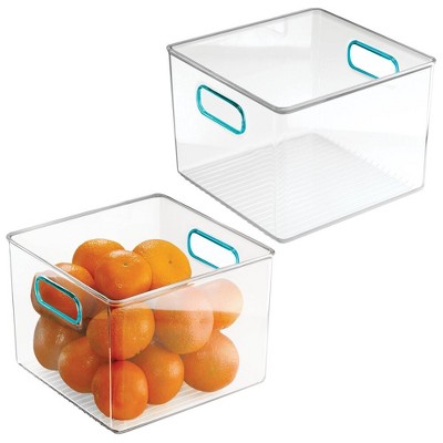 Mdesign Plastic Kitchen Pantry Food Storage Bin With Handles, 2 Pack