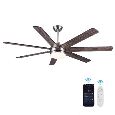 BestParts 62" Smart Ceiling Fan with LED Light and Remote Control, DC Motor, 3 Color Temperatures, Quiet Motor, Farmhouse Indoor Fan