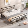 Tangkula Full/King/Queen/Twin Metal Bed Frame Platform Bed with Diamond Accented Headboard & Footboard Black - 2 of 4