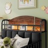CAVINAS Twin Metal Platform Bed Frame with Light,Kids Metal Twin Bed with Upholstered,Bed Frame with Storage Headboard for Bedroom - 3 of 4