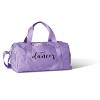 Girl's Duffle with Dancer in Metallic Lettering B25503-Dance Ready Duffle Turquoise 17"L x 8.5"H x 6.5"W - 2 of 3