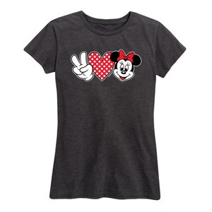 Women's - Disney - Peace Love Minnie Short Sleeve Graphic T-Shirt - 1 of 4