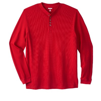 Kingsize Men's Big & Tall Waffle-knit Thermal Waffle Henley Tee