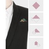 Elerevyo Men's Floral Print Soft Wedding Party Pocket Squares 1 Pcs 11.8"×11.8" - 3 of 4