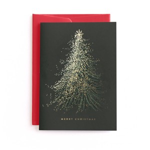Minted Holiday Frosted Tree Christmas Greeting Card with Envelope - 1 of 3