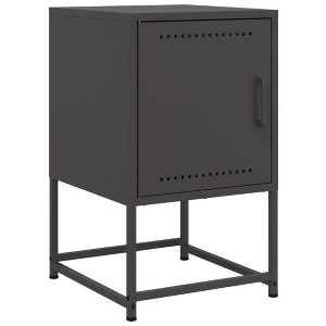 vidaXL Bedside Cabinet Black Steel 14.2 x 15.4 x 23.8 in - 1 of 4