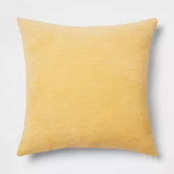 Oversized Chenille Square Throw Pillow Yellow - Threshold™