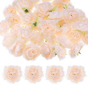 Unique Bargains Silk Artificial Peony Flower Heads Decorations - 1 of 4