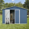 CAVINAS 10ft×12ft Outdoor Storage Sheds Metal Garden Sheds with Hinged Door for Garden Tools, Durable and Weather-Resistant - 2 of 4