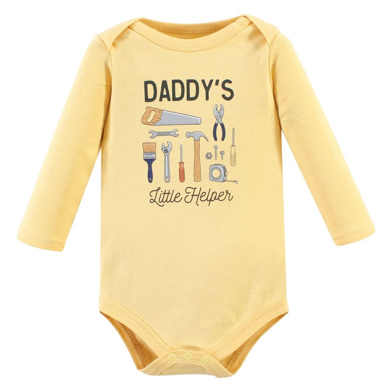Hudson Baby Infant Boy Cotton Bodysuit, Pant and Shoe Set, Construction Work Long Sleeve, 4 of 6