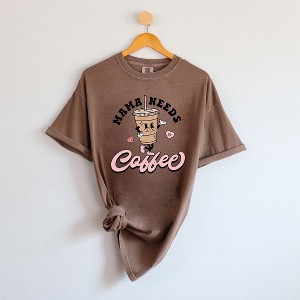 Simply Sage Market Women's Retro Mama Needs Coffee Short Sleeve Garment Dyed Tee - 1 of 2