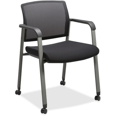 Lorell Guest Chair Mesh Back w/Casters 22-7/8"x22-5/8"x32-1/8" BK 30953