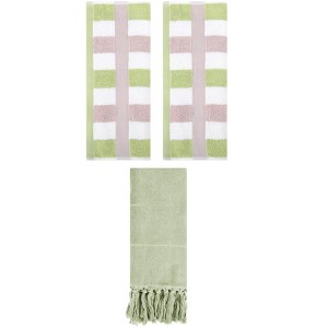 REGALWOVEN 3 Packs Cotton Absorbent Soft Decorative Bathroom Hand Towel for Kitchen - 1 of 4