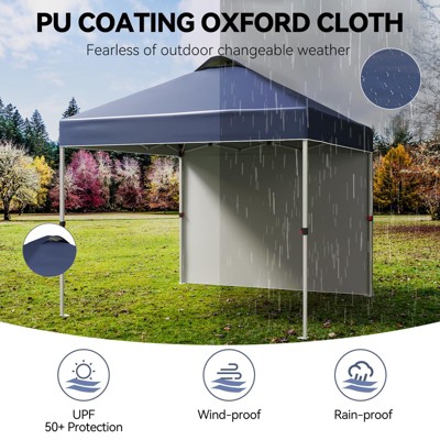 10x10 Pop-up Canopy，Patio Tent，Patented One Push Tent for Outdoor Events Commercial Instant Canopies，Canopy Wind Tunnel Design，with Wheeled Bag