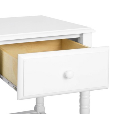 Classic White Jenny Lind Spindle Nightstand with Storage Drawer