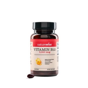 NatureWise Vitamin B12 1000 mcg - B12 Supplement for Energy & Nervous System Health - Easy-to-Swallow, Gluten-Free, Non-GMO - 1 of 4