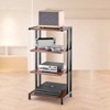 VEVOR 4-Tier AV Media Stand, Corner TV Stand, Height Adjustable Wooden Shelves for DVD Players/Cable Boxes/Games Consoles, Brown - 2 of 4