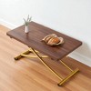Mshliw Adjustable Height Lift Table with 0.8" MDF Top and Metal Legs, Multifunctional Coffee, Dining, Office & Dressing Table - 3 of 4