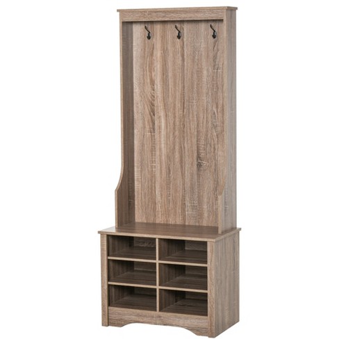 Costway 71'' Coat Rack Hall Tree With Shoe Bench Industrial Entryway Storage  Shelf With Hooks : Target