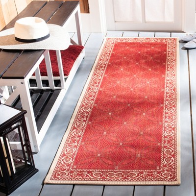 Burnt Orange Rectangular Synthetic Outdoor Area Rug