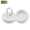 Unique Bargains Rubber Stainless Steel Beaded Chain with Pull Ring Bathtub Drain Stopper 4 Pcs - 3 of 4