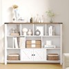 11 Cube Storage Organizer Bookshelf, Display Open Cube Shelf Bookcase, Rustic White - 3 of 4