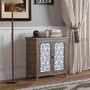 KWPZQEB Rustic Brown Storage Cabinet with Doors, 31.89" Wide Transitional Storage Cabinet with 2 tier Storage, Farmhouse Sideboard Cabinet for Kitchen - 3 of 4