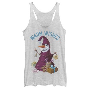 Women's Frozen Christmas Olaf Wishes Racerback Tank Top - 1 of 3