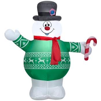 Gemmy Christmas Airblown Inflatable Frosty w/Ugly Sweater WB, 3.5 ft Tall, Multi