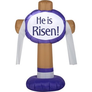 Gemmy Airblown Inflatable Outdoor “He Is Risen” Easter Sign , 3.5 ft Tall, Brown - 1 of 4