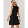 cheibear Women's V-Neck Sleeveless Pajamas Tank Dress with Pockets Nightgowns - 3 of 4