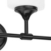 Progress Lighting Lynzie 4-Light Bath Vanity Light in Matte Black with Etched White Glass Shades - 3 of 4