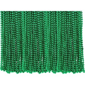 4E's Novelty St. Patrick's Day Beads Necklace Bulk (72 Pack) - Green Beads, 33" 7mm, Kids Party Favor, Costume Supplies and Accessories - 1 of 4
