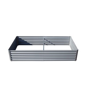 Gulches Silver Galvanized Raised Planter, 6x3x1ft - Ideal Outdoor Garden Bed for Fruits, Veggies and Flowers - 1 of 4