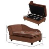 Luxury Dog Couch Bed for Small Dogs with 3" Foam Cushion And Hidden Storage,Modern Pet Sofa Bed for Puppies And Cats-LAOTIES - 3 of 4