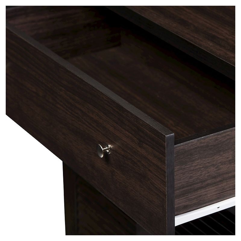 Agni Modern and Contemporary Buffet and Hutch Kitchen Cabinet - Dark Brown - Baxton Studio, 5 of 7