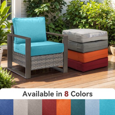 Buenhomino 6-inch Outdoor Cushion Set, 24"x24" Replacement Water Resistant Zippered Cushion for Chairs，8 Colors