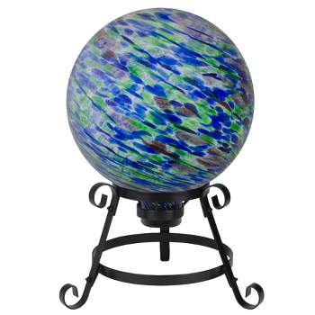 Northlight Swirled Pattern Outdoor Garden Gazing Ball - 10" - Green and Blue