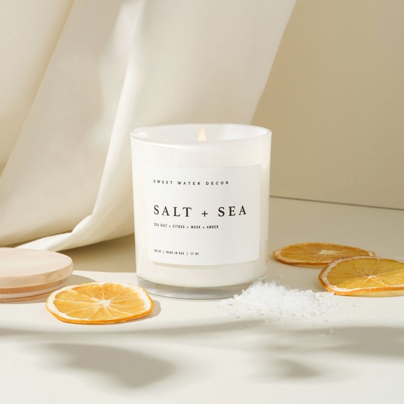 Sweet Water Decor Salt and Sea 11oz White Jar Soy Candle, 2 of 4