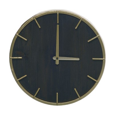 VIP Wood 12 in. Black Modern Wall Clock