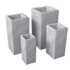 LeisureMod Terra 4-Piece Fiberstone and MGO Clay Planter Set Tall Square Planter Pot for Indoor and Outdoor - 4 of 4