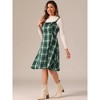 INSPIRE CHIC Women's Plaid Sleeveless Tie Back A-Line Overall Pinafore Dresses - 3 of 4