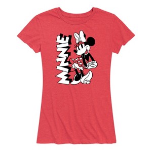 Women's - Disney - Minnie Black And White Short Sleeve Graphic T-Shirt - 1 of 4