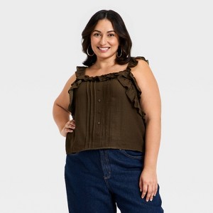 Women's Ruffle Sleeve Tank Top - Universal Thread™ - 1 of 3