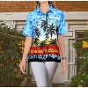 LA LEELA Hawaiian Shirts Womens Funky Vacation Button Up Casual Summer Beach Party Blouse Tops Short Sleeve Shirts Coverup for Women - 4 of 4