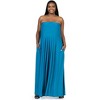 24seven Comfort Apparel Plus Size Pleated A Line Strapless Maxi Dress With Pockets - 4 of 4