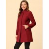 INSPIRE CHIC Women's Winter Stand Collar Single Breasted Mid-thigh Long Overcoat - 3 of 4