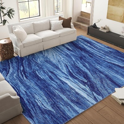 Abstract Rug Large Rugs Neutral Modern Washable Area Rugs Dining Non-Slip Stain Resistant Foldable Thin Rug