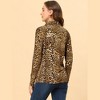 INSPIRE CHIC Women's Elegant Shawl Collar Long Sleeves Open Front Print Cardigan - 4 of 4