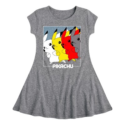 Girls' - Pokémon - Pikachu Design Fit & Flair Cap Sleeve Dress